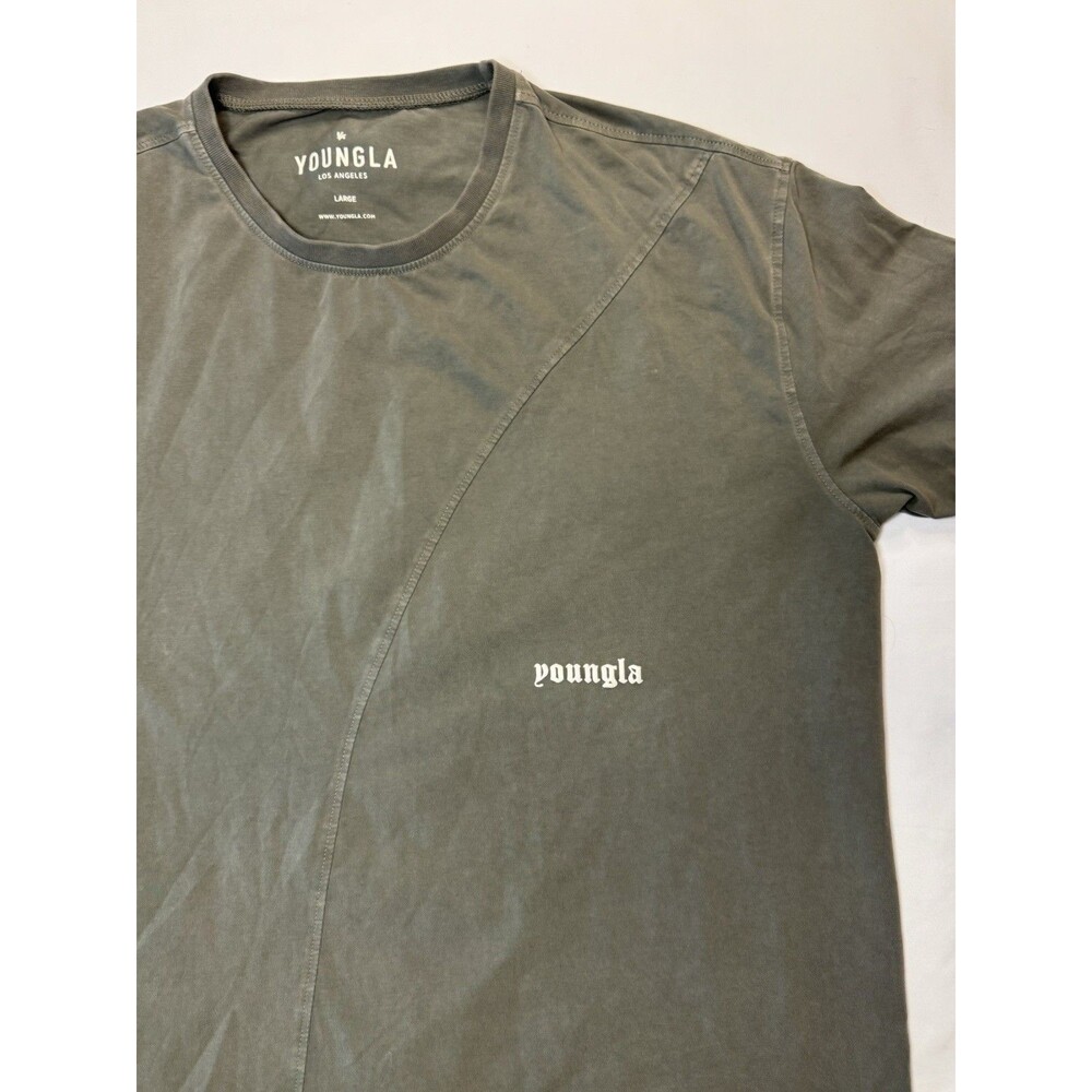 YoungLA Short Sleeve Tee-Shirt Dark Gray Mens Large Spellout - Picture 2 of 6